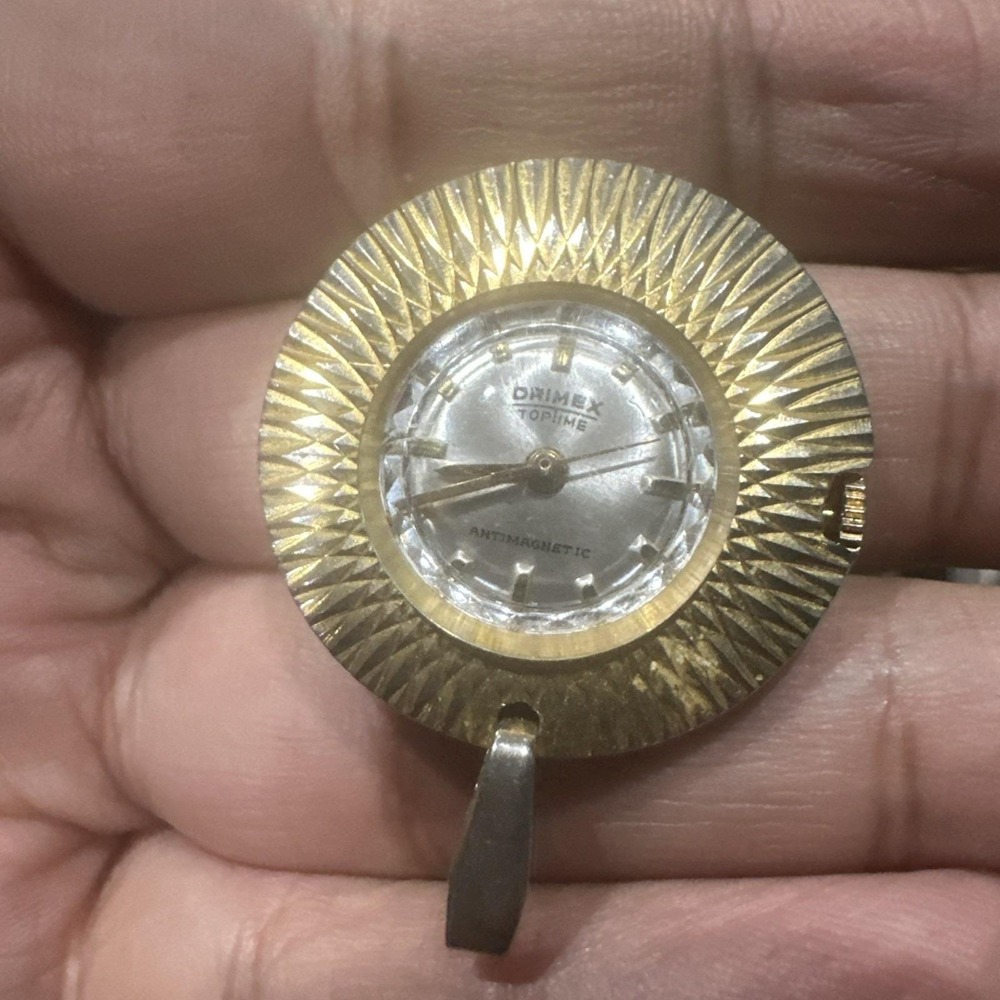 Working Vintage Drimex Toptime Swiss Made‎ Mechanical Pendant Watch -30mm Runs